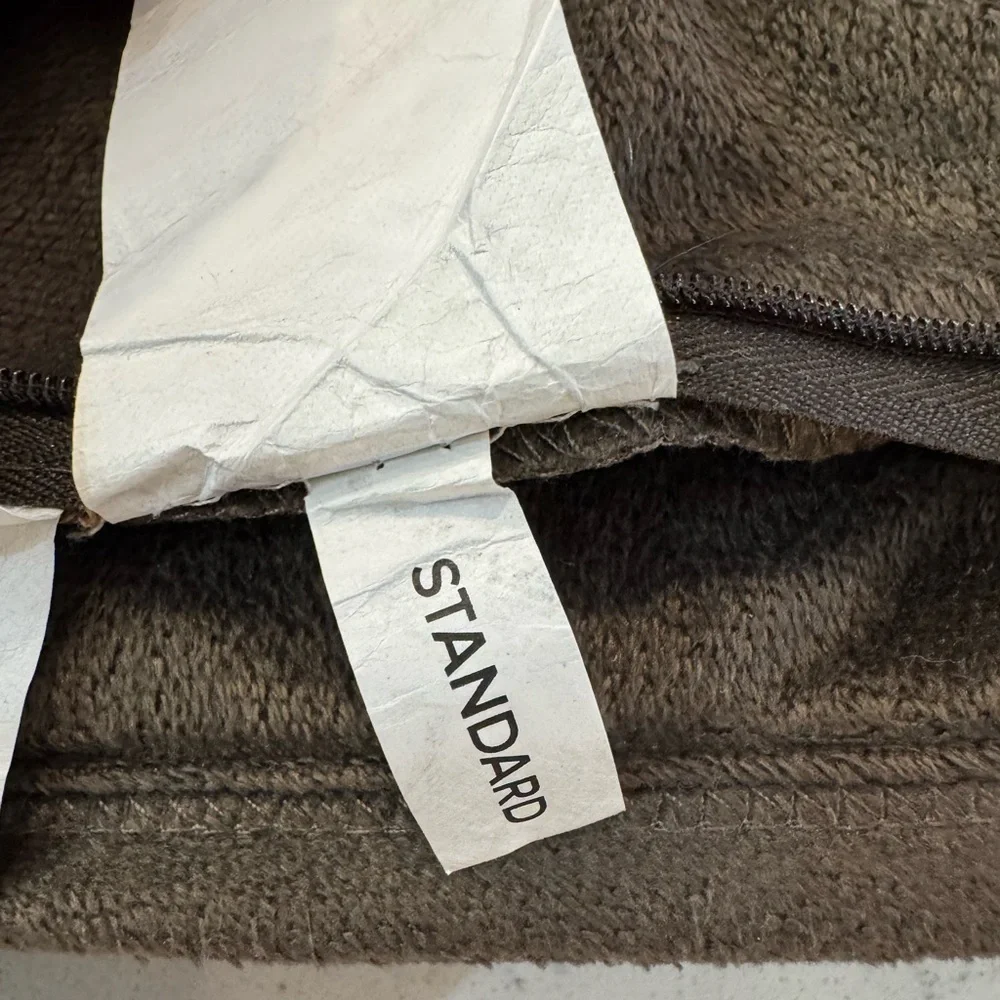 UGG Standard Size Pillow Shams 2 Brown Grey Zip Closure Soft Great Condition